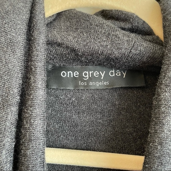 ONE GREY DAY cowl neck sweater wool corporate goth old money dark academia knit - Picture 3 of 5